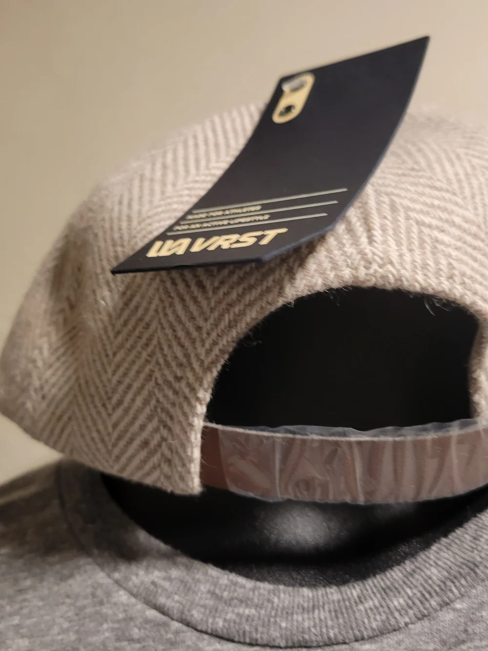 VRST Men's Herringbone Cap - Warm Neutral Adjustable Hat - NWT